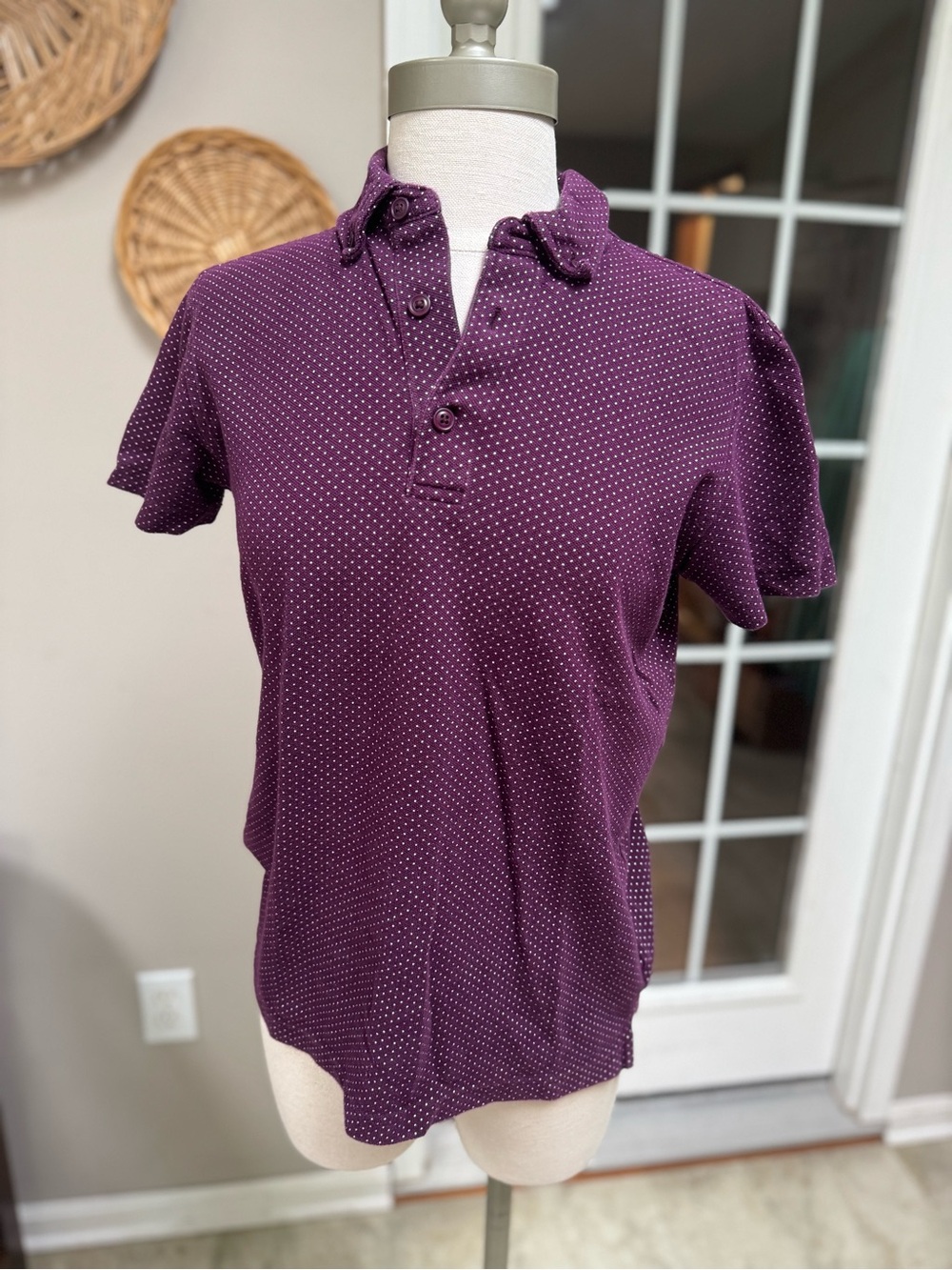 Brooks Brothers Red Fleece Purple Polka Dot Polo Shirt Men’s Size S